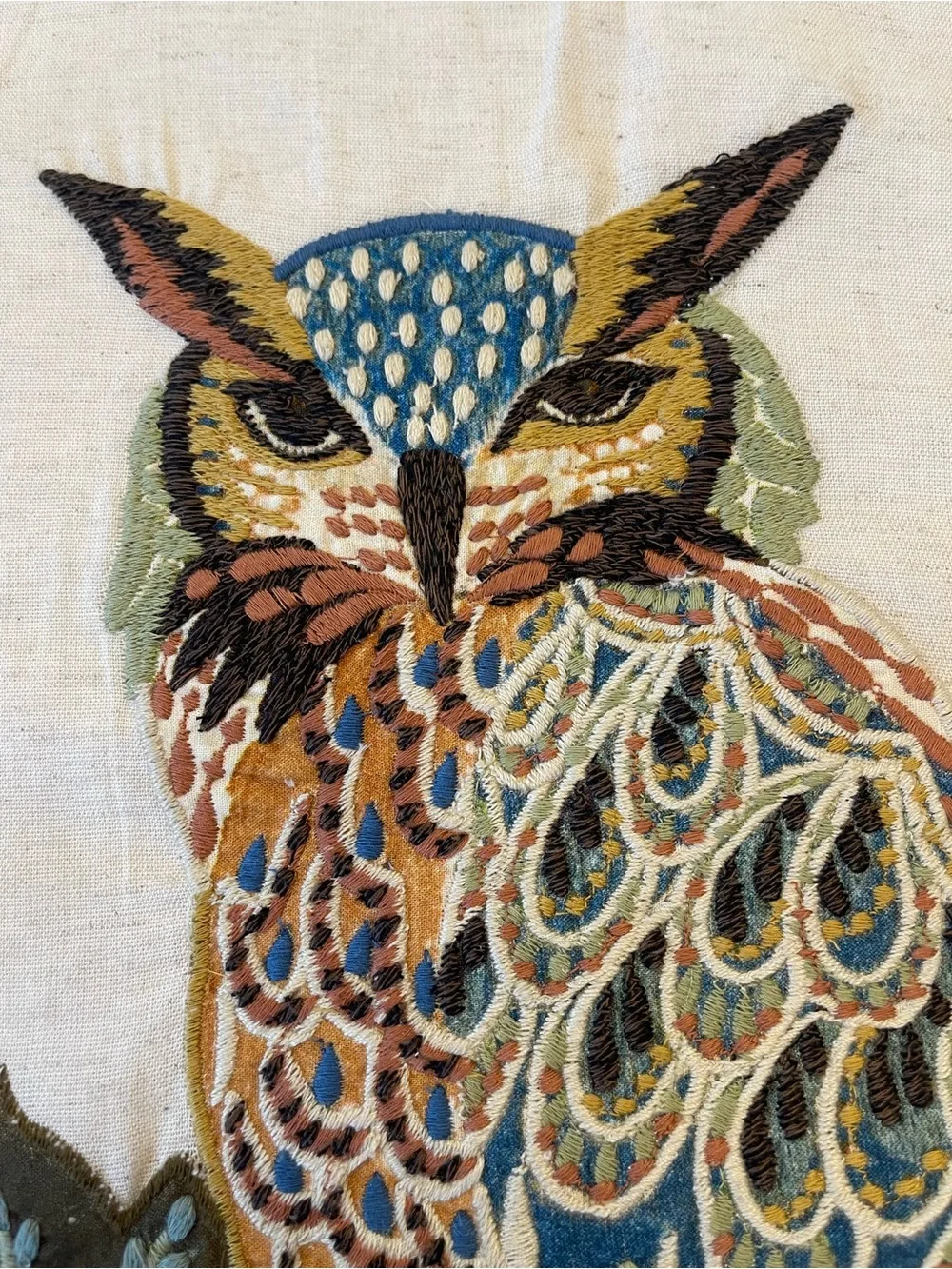 Pottery Barn Embroidered Owl (Halloween) pillow cover 20 x 20